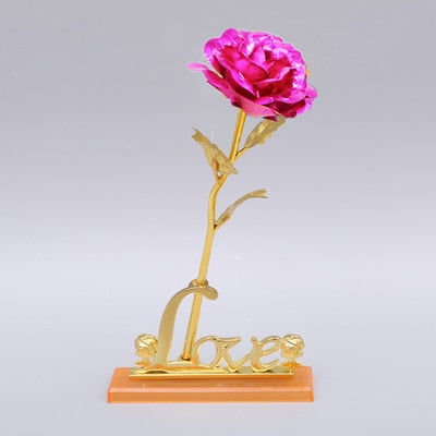 Valentine's Day Galaxy Rose 24k Foil Plated Rose Gold Rose