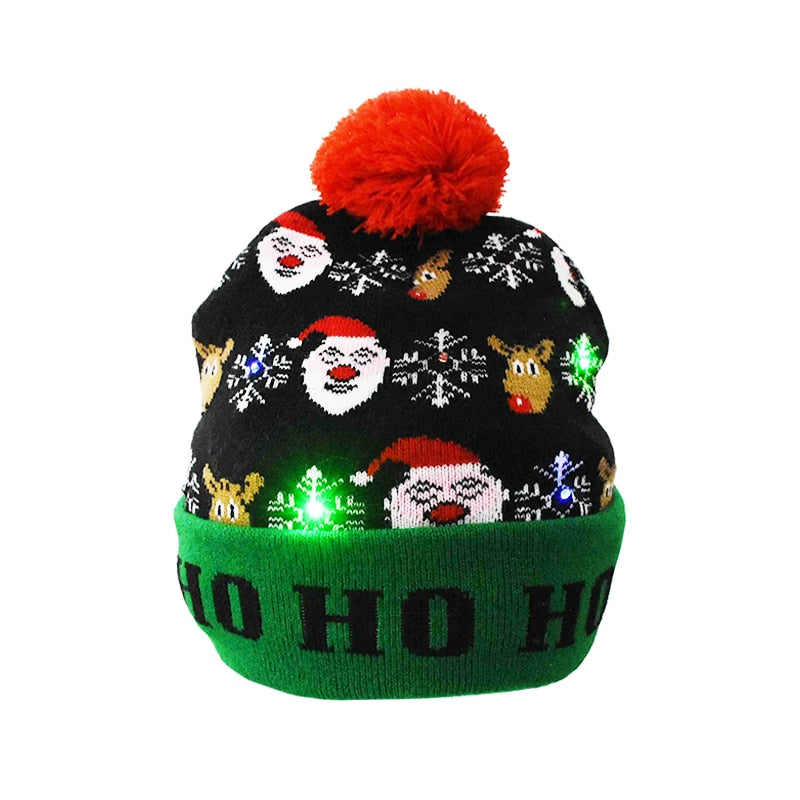 LED Christmas Hats With Light Up