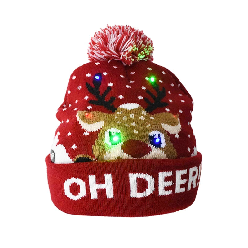 LED Christmas Hats With Light Up