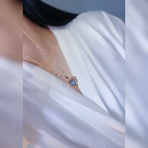 Luxury Zircon Crystal Ocean Heart Pendant Necklace