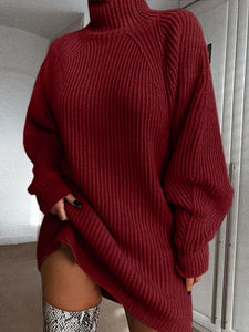 Women Turtleneck Oversized Knitted Dress