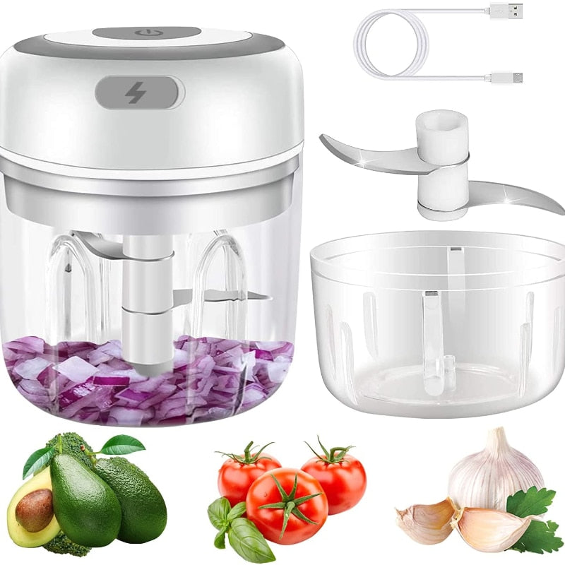 Electric Mini Garlic Chopper, Food Slicer and Chopper