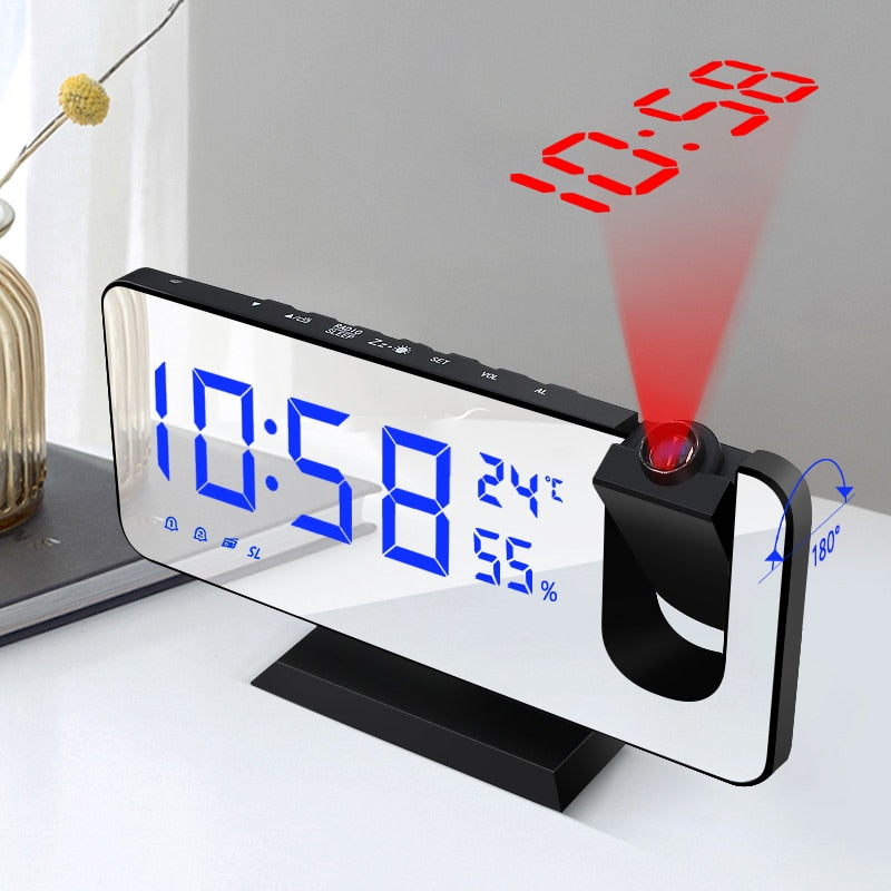 Mirror projection alarm clock