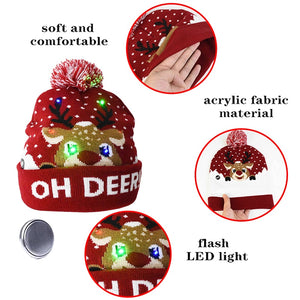 LED Christmas Hats With Light Up