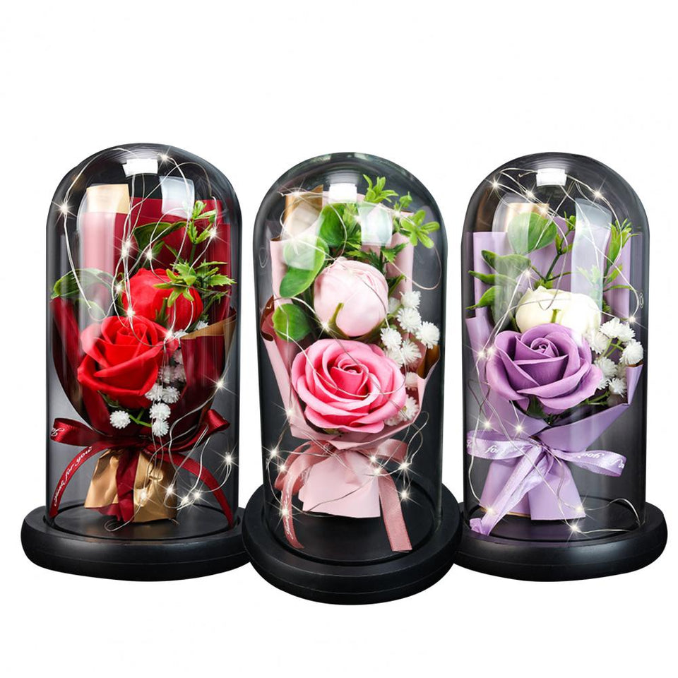 LED Rose Bouquet Fairy Soap