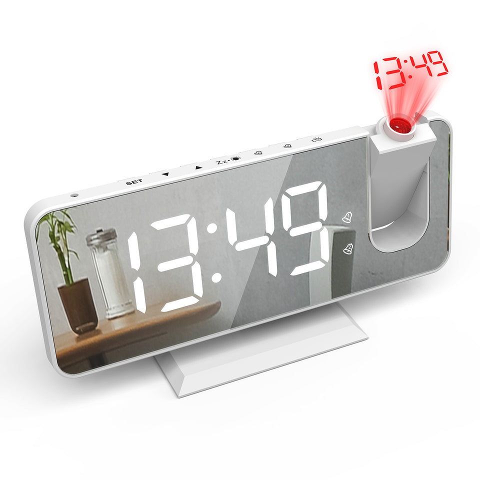 Mirror projection alarm clock